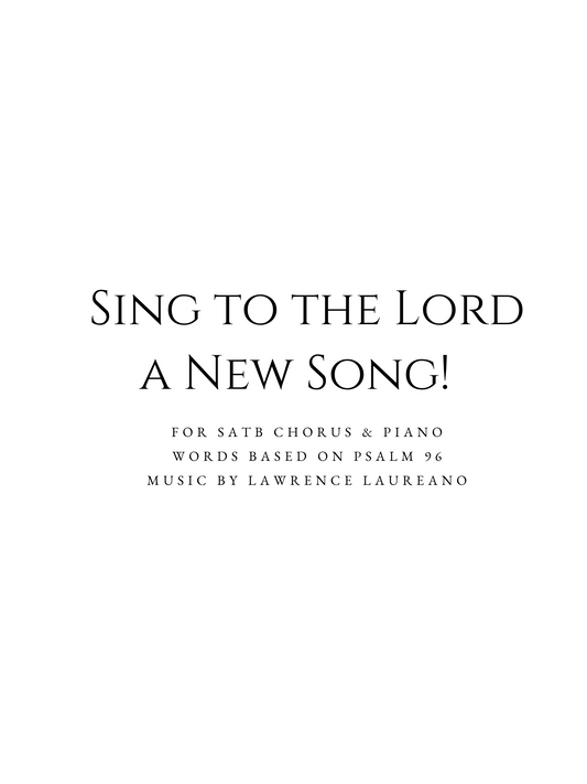 Sing To The Lord A New Song!